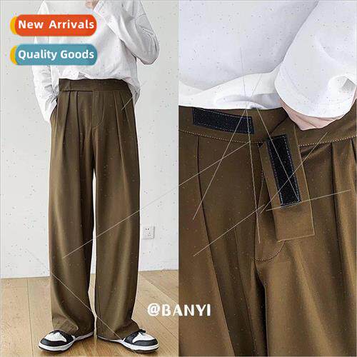 Spring gang handsome drape cold wind suit pants men straight