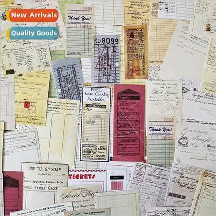 junk journal vintage sticky note ticket material pack 53 pcs