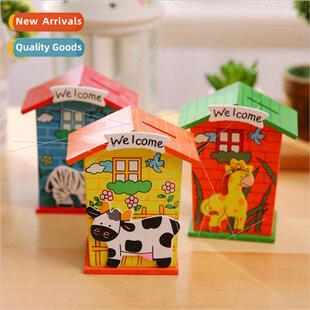 Grass Series Money Bank Wooden Cartoon Money Bank Childrens