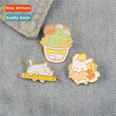 Cartoon creative trinkets enamel alloy brooch cute cat readi
