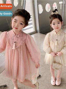 2023 new childrens clothing girls fashion dress spring  in s