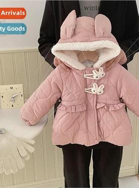 Girls cotton jacket winter new 适用eign womens baby padded t