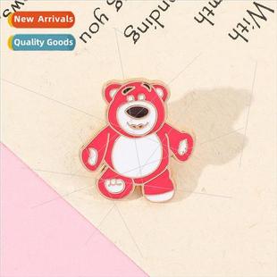 metal badge lacquer alloy cartoon strawberry Cute bear