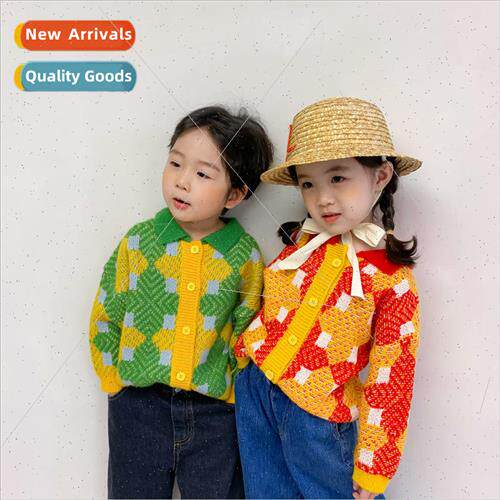 Childrens sweater end meng 2023 fall boys and girls Korean