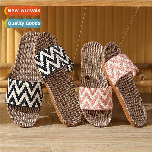 New home couple indoor slippers wooden floor linen slippers
