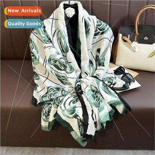 linen and scarf womens lengthened Versatile printing cotton