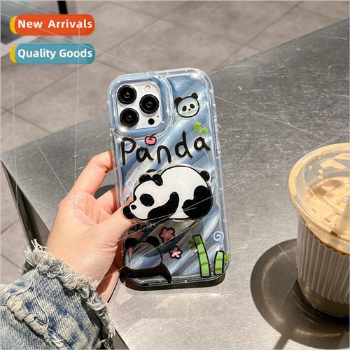 Cute Panda Stand iPhone 14PM Inside Twill 13/12promax Case