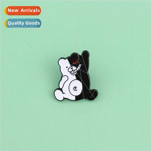 Cartoon anime  metal badge Marble Brooch pin black and white