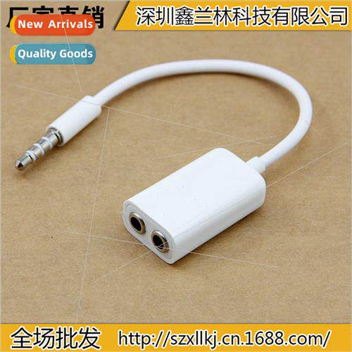 Two-In-One Audio Cable with Headset Mic 2-in-1 Adapter Cable