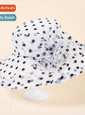 Organza large brim face shield sunscreen beach hat female su