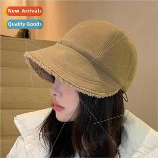 plush fall Korean hat fisherman warm winter and womens Hat