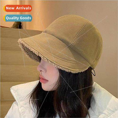 Hat womens fall and winter warm plush fisherman hat Korean c