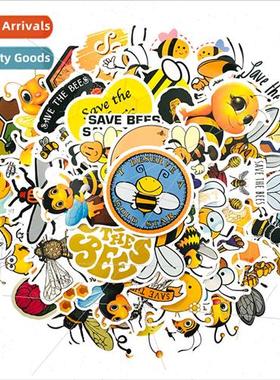 Cute bee 50 stickers waterproof luggage cartoon notebook car