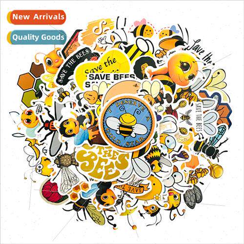 Cute bee 50 stickers waterproof luggage cartoon notebook car