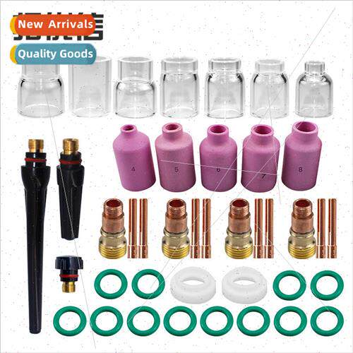 41 pcs/lot TIG Torch Nozzle Ring Cover Gas Lens Glass Cup Ki