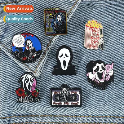 Cartoon Diablo Series Skeleton Metal Pin Halloween Tape Popc