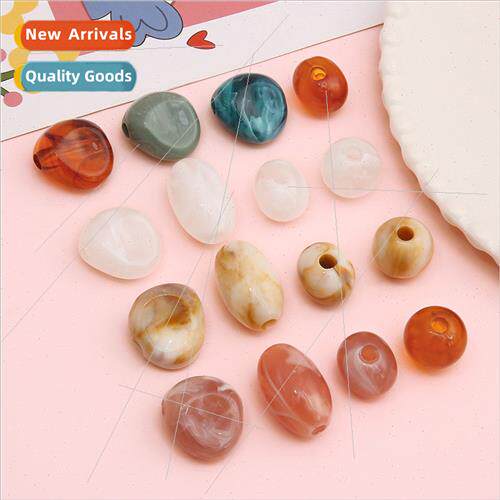 Acrylic two-color straight holes large holes Ebay beads shap