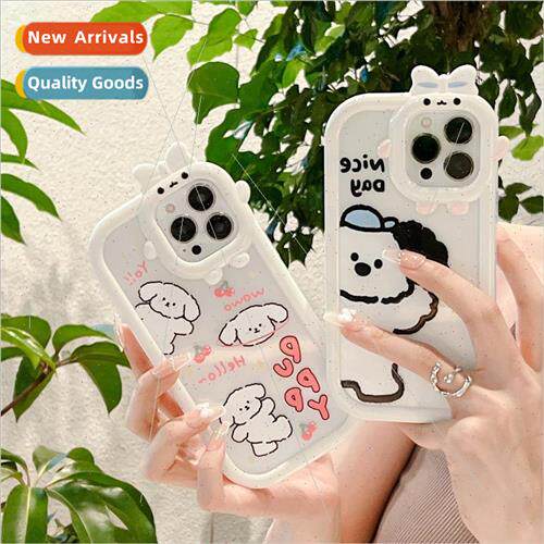 适用 iphone13pro max milk white cute puppy apple 12 phone ca