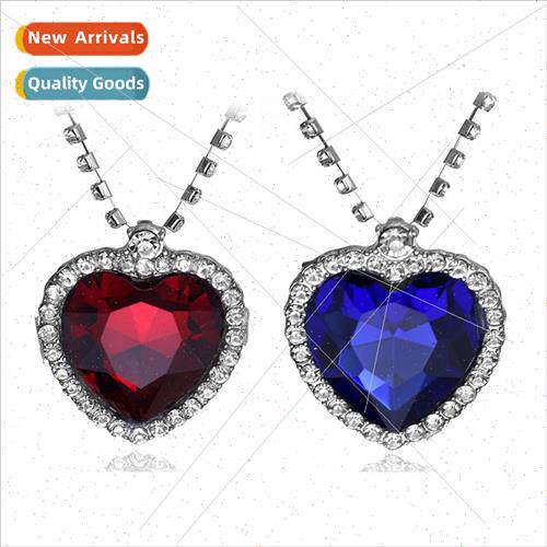 Popular jewelry Titanic Ocean Heart Necklace Sapphire Peach