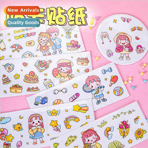 Cute transparent cartoon water cup stickers  cup luggage cre