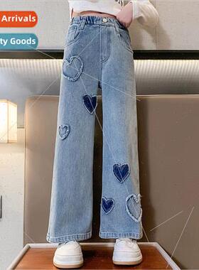 2023 new childrens clothing girls fashion jeans spring  in o