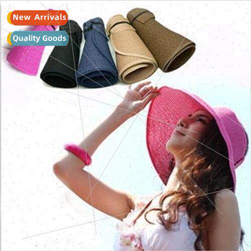 New womens summer sun hat personalized foldable straw hat ho