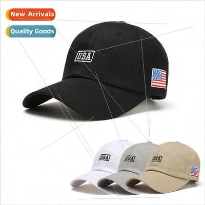 American flag USA letters embroidered baseball cap men and w