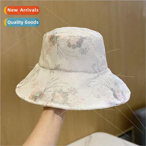 Fishermans cap children spring and summer embroidery flowers