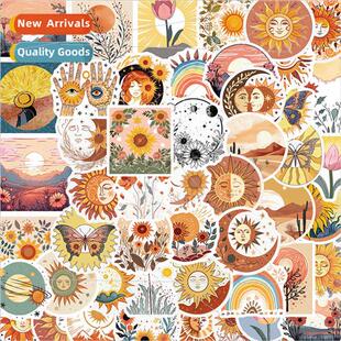 50 Vintage Sun Flower Stickers Cell Phone Case Guitar Skateb