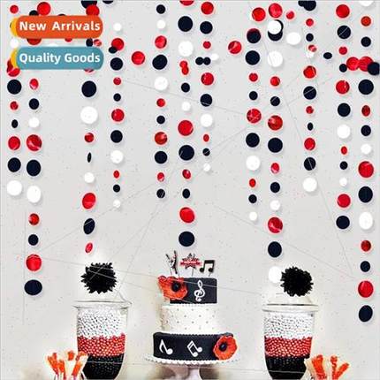 Graduation party round piece of paper pull flower charm red