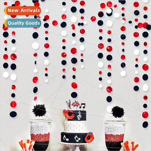 Graduation party round piece of paper pull flower charm red