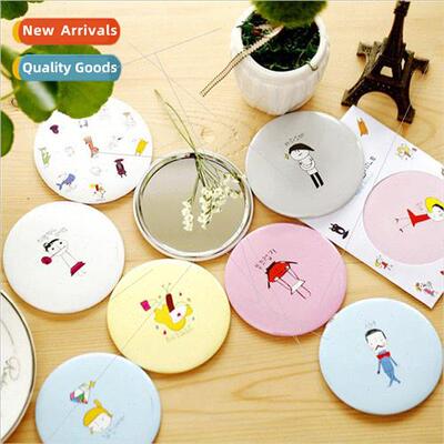Small mirror Korean cute cartoon mini makeup mirror portable