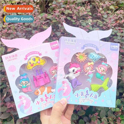 New small goo dong mermaid ocean princess cartoon eraser cre