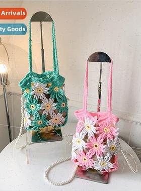 New flowers wool knitting lovely fresh handbag Mori soft sis