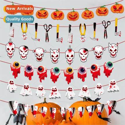 2023 Paper Halloween Skeleton Ghost Pull Flag KTV atmosphere