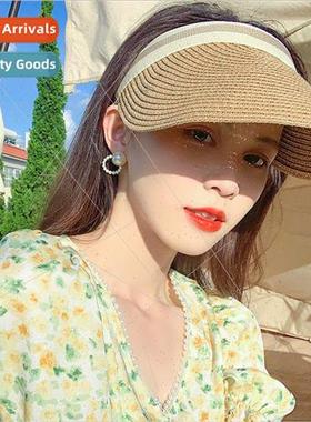 New summer hat female hollow top straw hat  versatile toples