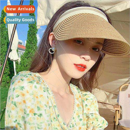 New summer hat female hollow top straw hat  versatile toples