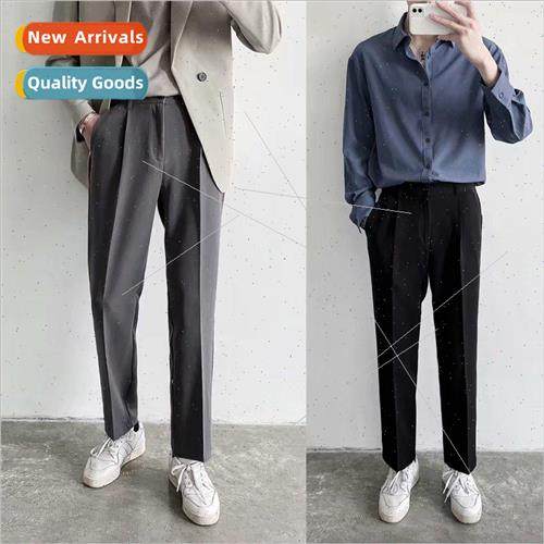 Korean boys straight pants summer teenage draping wide-legge