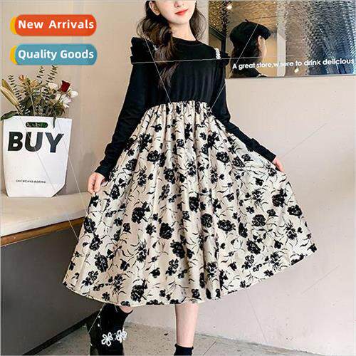Girls dress fall long-sleeved new 适用eign childrens girls b