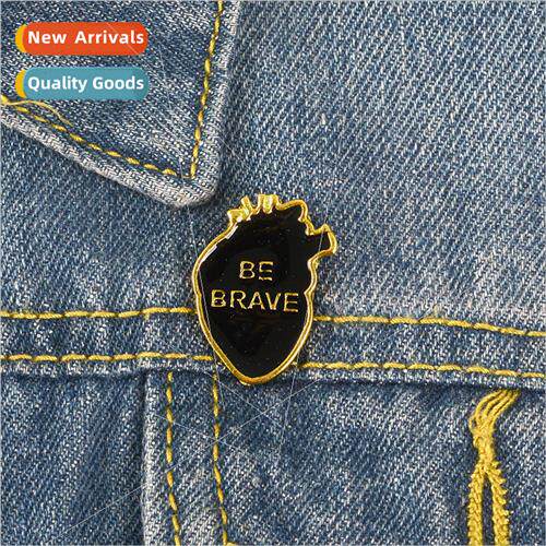 Creative new cartoon retro punk oil drop heart be brave allo