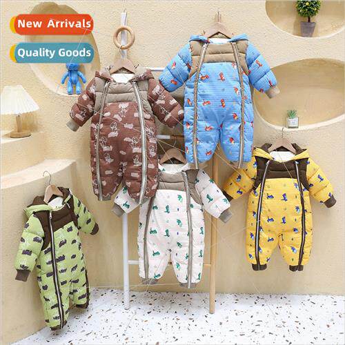 Newborn baby clothes baby onesie winter thickened out baby c