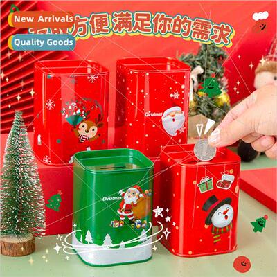 Childrens piggy bank creative tinplate Christmas cartoon mon
