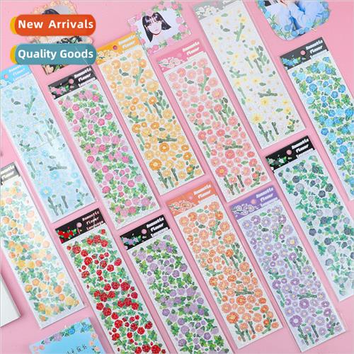 romantic flower language series handbook stickers laser dazz