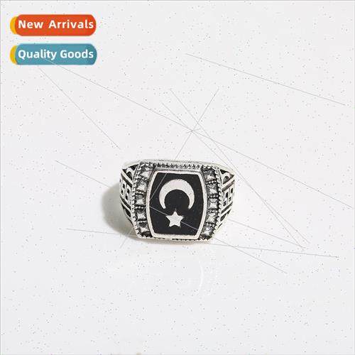 Vintage moon star ring 适用 men and women design oil drip fi