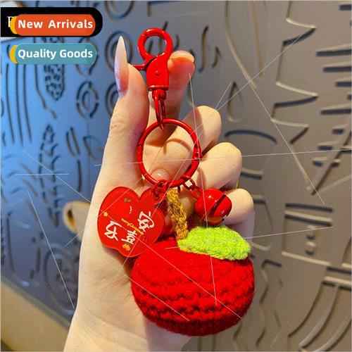Christmas gifts peace and joy woolen apple keychain handmade