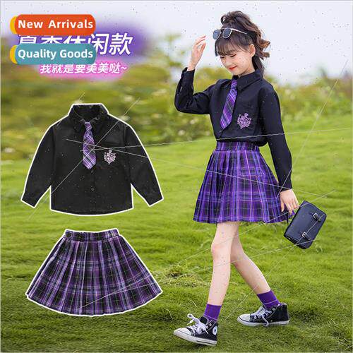 2023 new childrens clothing girls casual suit spring electri