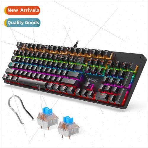 Spanish 104 Keys Wired Mechanical Keyboard Gaming Cyan Shaft