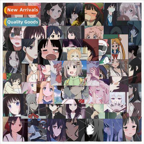 60 secondary  anime female avatar stickers cute expression p