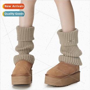 Knitted stacked socks snow boots sock covers 适用 womens  of