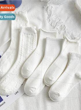 Japanese mid-calf jk socks Bubble mouth white girl uni适用m